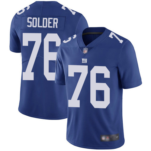 Men New York Giants #76 Nate Solder Royal Blue Team Color Vapor Untouchable Limited Player Football NFL Jersey